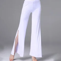 Latin Dance Pants Split Solid Women's Training Performance Natural Modal