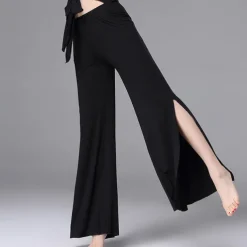 Latin Dance Pants Split Solid Women's Training Performance Natural Modal