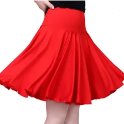 Latin Dance Skirts Draping Split Joint Women's Performance Training Natural Milk Fiber