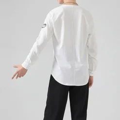Latin Dance Top Pure Color Men's Performance Daily Wear Long Sleeve Elastane