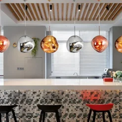 Lava Pendant Light, Modern Minimalist Glass Irregular Shape Ceiling Hanging Lamp Fixture Contemporary Decoration Chandelier for Living Room Bedroom Restaurant Indoor Lighting (20/30/40 cm)