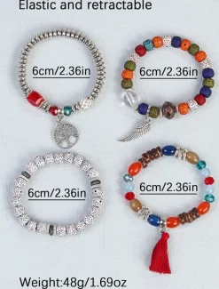 Layered Vintage Style Ball Fashion Personalized Glass Bracelet Jewelry Black / White / Blue For Street Daily Holiday