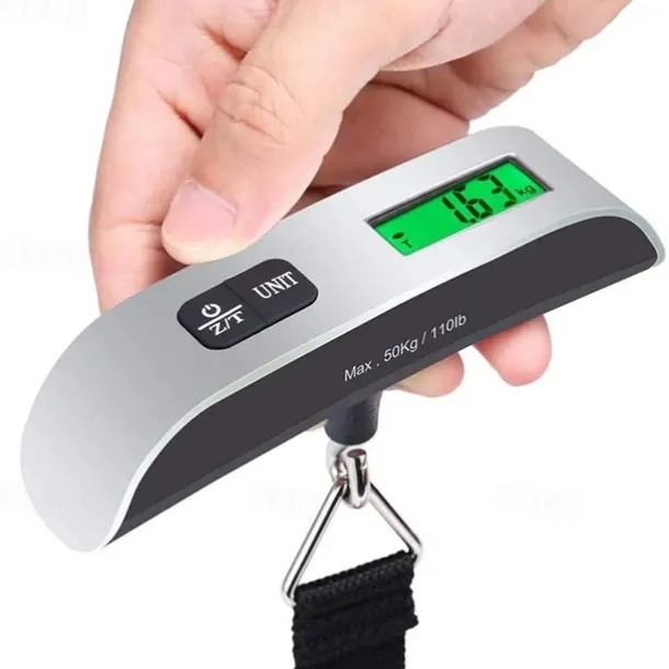110lb/50kg Digital Handheld Luggage Hanging Baggage Scale With Backlight LCD Display