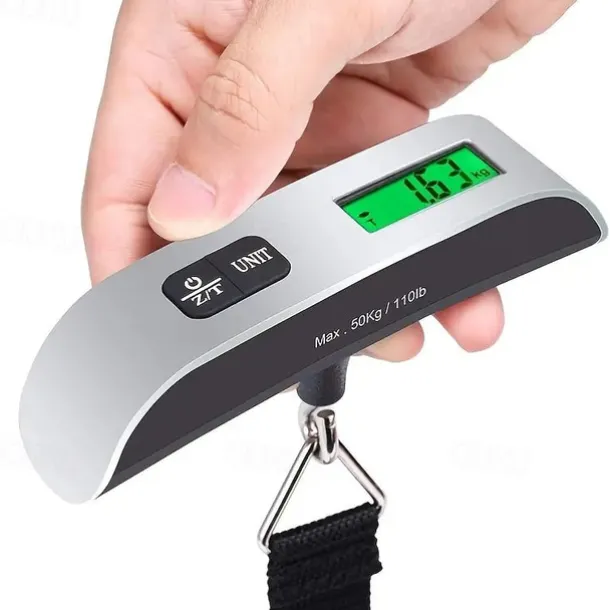 110lb/50kg Digital Handheld Luggage Hanging Baggage Scale With Backlight LCD Display