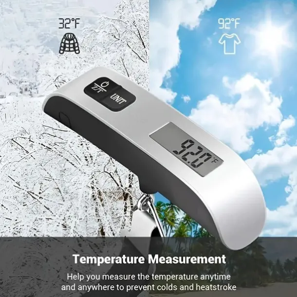 110lb/50kg Digital Handheld Luggage Hanging Baggage Scale With Backlight LCD Display