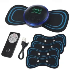 LCD Display EMS Neck Stretcher Electric Massager 8 Mode Cervical Massage Patch Pulse Muscle Stimulator Portable Relief Pain