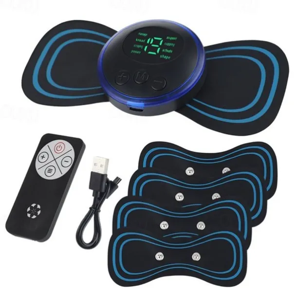 LCD Display EMS Neck Stretcher Electric Massager 8 Mode Cervical Massage Patch Pulse Muscle Stimulator Portable Relief Pain