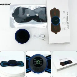 LCD Display EMS Neck Stretcher Electric Massager 8 Mode Cervical Massage Patch Pulse Muscle Stimulator Portable Relief Pain