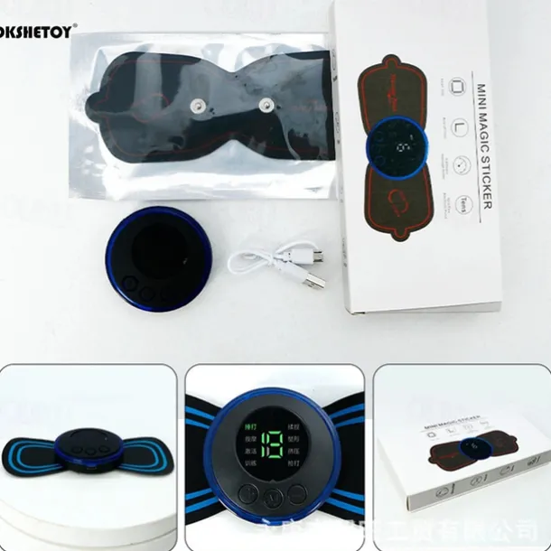 LCD Display EMS Neck Stretcher Electric Massager 8 Mode Cervical Massage Patch Pulse Muscle Stimulator Portable Relief Pain