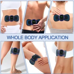 LCD Display EMS Neck Stretcher Electric Massager 8 Mode Cervical Massage Patch Pulse Muscle Stimulator Portable Relief Pain