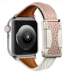 Leather Band Compatible with Apple Watch band 38mm 40mm 41mm 42mm 44mm 45mm 49mm Adjustable Genuine Leather Strap Replacement Wristband for iwatch Ultra 2 Series 9 8 7 SE 6 5 4 3 2 1