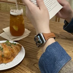 Leather Band Compatible with Apple Watch band 38mm 40mm 41mm 42mm 44mm 45mm 49mm Adjustable Genuine Leather Strap Replacement Wristband for iwatch Ultra 2 Series 9 8 7 SE 6 5 4 3 2 1