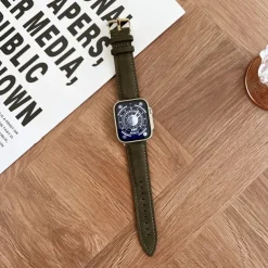 Leather Band Compatible with Apple Watch band 38mm 40mm 41mm 42mm 44mm 45mm 49mm Adjustable Leather Strap Replacement Wristband for iwatch Ultra 2 Series 9 8 7 SE 6 5 4 3 2 1