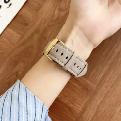 Leather Band Compatible with Apple Watch band 38mm 40mm 41mm 42mm 44mm 45mm 49mm Adjustable Leather Strap Replacement Wristband for iwatch Ultra 2 Series 9 8 7 SE 6 5 4 3 2 1