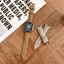 Leather Band Compatible with Apple Watch band 38mm 40mm 41mm 42mm 44mm 45mm 49mm Adjustable Leather Strap Replacement Wristband for iwatch Ultra 2 Series 9 8 7 SE 6 5 4 3 2 1
