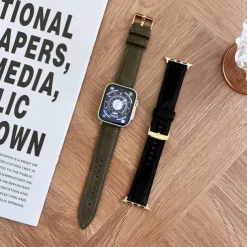 Leather Band Compatible with Apple Watch band 38mm 40mm 41mm 42mm 44mm 45mm 49mm Adjustable Leather Strap Replacement Wristband for iwatch Ultra 2 Series 9 8 7 SE 6 5 4 3 2 1