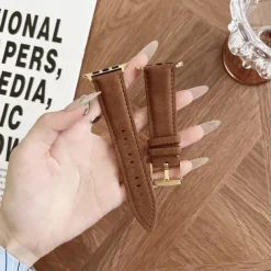 Leather Band Compatible with Apple Watch band 38mm 40mm 41mm 42mm 44mm 45mm 49mm Adjustable Leather Strap Replacement Wristband for iwatch Ultra 2 Series 9 8 7 SE 6 5 4 3 2 1
