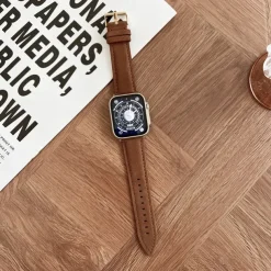 Leather Band Compatible with Apple Watch band 38mm 40mm 41mm 42mm 44mm 45mm 49mm Adjustable Leather Strap Replacement Wristband for iwatch Ultra 2 Series 9 8 7 SE 6 5 4 3 2 1