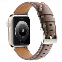 Leather Band Compatible with Apple Watch band 38mm 40mm 41mm 42mm 44mm 45mm 49mm Metal Clasp Luxury Adjustable Genuine Leather Strap Replacement Wristband for iwatch Ultra 2 Series 9 8 7 SE 6 5 4 3 2