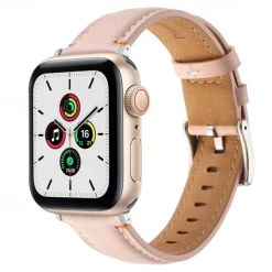 Leather Band Compatible with Apple Watch band 38mm 40mm 41mm 42mm 44mm 45mm 49mm Metal Clasp Luxury Adjustable Genuine Leather Strap Replacement Wristband for iwatch Ultra 2 Series 9 8 7 SE 6 5 4 3 2