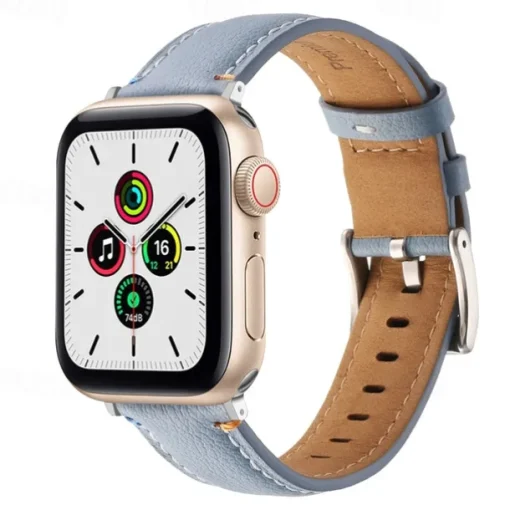 Leather Band Compatible with Apple Watch band 38mm 40mm 41mm 42mm 44mm 45mm 49mm Metal Clasp Luxury Adjustable Genuine Leather Strap Replacement Wristband for iwatch Ultra 2 Series 9 8 7 SE 6 5 4 3 2