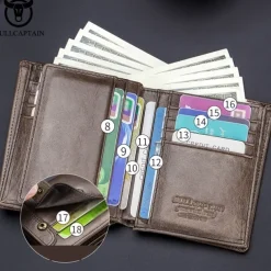 Leather Large-capacity Men's Wallet Driver's License Retro Leather Wallet Multi-card Position Thickened Chao Brand Credit Card Wallet Fashion Wallet Large-capacity Card Bag