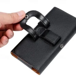 Leather Phone Belt Case 7.2/6.5/6.2/5.2'' Waist Bag Magnetic Vertical Phone Case for iPhone 14 Pro Max 13 12 11 Pouch Cover Belt Clip