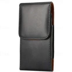 Leather Phone Belt Case 7.2/6.5/6.2/5.2'' Waist Bag Magnetic Vertical Phone Case for iPhone 14 Pro Max 13 12 11 Pouch Cover Belt Clip