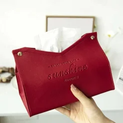 Leather Tissue Box Nordic Car Tissue Box INS Home Living Room Decoration Bedroom Kitchen Desktop Storage Box Napkin Holder