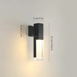 LED Wall Sconce Outdoor Black Metal Up Down Light Fixture IP65 Waterproof Aluminum Sensor Wall Lantern for Porch Patio Garden 85-265V