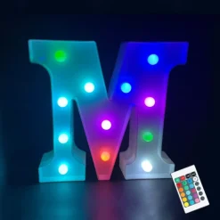 LED Alphabet Letter Lights with Romote Control, Customizable Colorful Signs Light Up Letters for Christmas, Parties, Weddings, & Home Décor