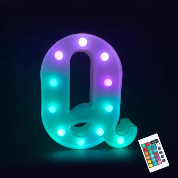 LED Alphabet Letter Lights with Romote Control, Customizable Colorful Signs Light Up Letters for Christmas, Parties, Weddings, & Home Décor
