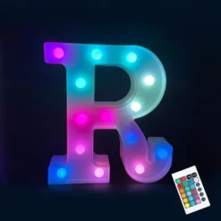 LED Alphabet Letter Lights with Romote Control, Customizable Colorful Signs Light Up Letters for Christmas, Parties, Weddings, & Home Décor