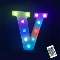 LED Alphabet Letter Lights with Romote Control, Customizable Colorful Signs Light Up Letters for Christmas, Parties, Weddings, & Home Décor