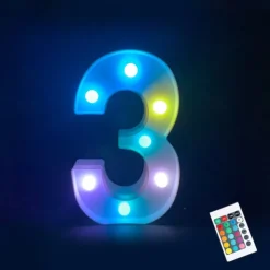 LED Alphabet Letter Lights with Romote Control, Customizable Colorful Signs Light Up Letters for Christmas, Parties, Weddings, & Home Décor