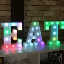 LED Alphabet Letter Lights with Romote Control, Customizable Colorful Signs Light Up Letters for Christmas, Parties, Weddings, & Home Décor