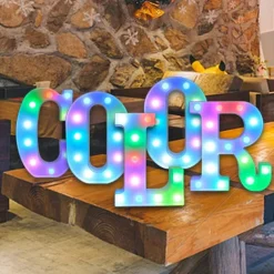 LED Alphabet Letter Lights with Romote Control, Customizable Colorful Signs Light Up Letters for Christmas, Parties, Weddings, & Home Décor