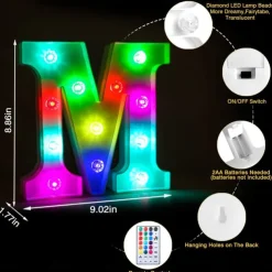LED Alphabet Letter Lights with Romote Control, Customizable Colorful Signs Light Up Letters for Christmas, Parties, Weddings, & Home Décor