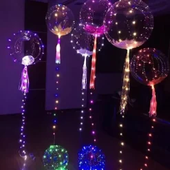 LED Balloons Light Up BoBo Balloons Warm White Colorful Luminous Transparent Bubble 20/10/4pcs LED Lights Up Balloons Indoor Outdoor Decoration Birthday Party Wedding Decoration Xmas Gift