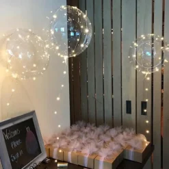 LED Balloons Light Up BoBo Balloons Warm White Colorful Luminous Transparent Bubble 20/10/4pcs LED Lights Up Balloons Indoor Outdoor Decoration Birthday Party Wedding Decoration Xmas Gift