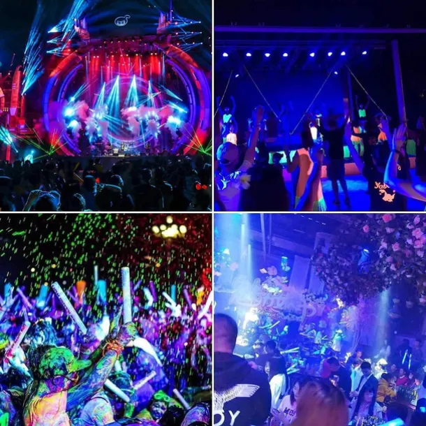 LED Black Lights 1-2 Pack of 30W 60W 120W UV Floodlight 395nm-405nm IP66 Waterproof High-power Black Light Plug with Switch (59in) for Parties Stages UV Resin Curing Paint for Halloween