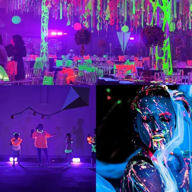 LED Black Lights 1-2 Pack of 30W 60W 120W UV Floodlight 395nm-405nm IP66 Waterproof High-power Black Light Plug with Switch (59in) for Parties Stages UV Resin Curing Paint for Halloween