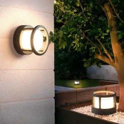 LED Bollard Light for Outdoor,Modern Design Garden Pillar Light,IP65 Waterproof Path Light,Outside wall lights,Balcony Ceiling light,3000K Warm White,Black
