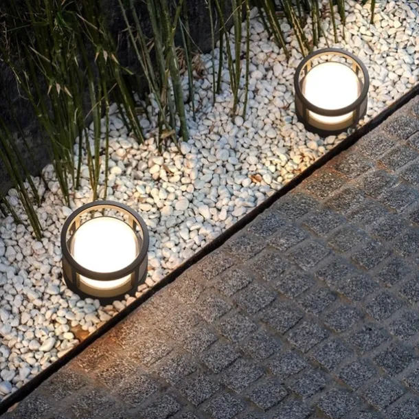 LED Bollard Light for Outdoor,Modern Design Garden Pillar Light,IP65 Waterproof Path Light,Outside wall lights,Balcony Ceiling light,3000K Warm White,Black