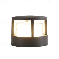 LED Bollard Light for Outdoor,Modern Design Garden Pillar Light,IP65 Waterproof Path Light,Outside wall lights,Balcony Ceiling light,3000K Warm White,Black