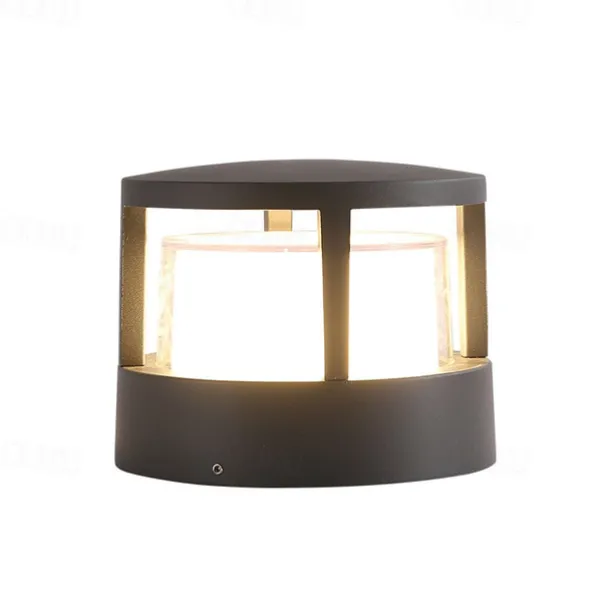 LED Bollard Light for Outdoor,Modern Design Garden Pillar Light,IP65 Waterproof Path Light,Outside wall lights,Balcony Ceiling light,3000K Warm White,Black