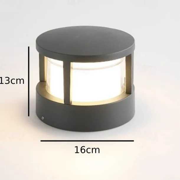 LED Bollard Light for Outdoor,Modern Design Garden Pillar Light,IP65 Waterproof Path Light,Outside wall lights,Balcony Ceiling light,3000K Warm White,Black
