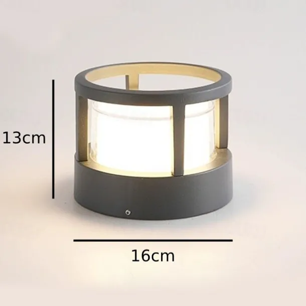 LED Bollard Light for Outdoor,Modern Design Garden Pillar Light,IP65 Waterproof Path Light,Outside wall lights,Balcony Ceiling light,3000K Warm White,Black