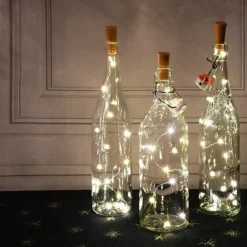 LED Bottle String Lights Cork Shaped Outdoor Wedding Decoration 2M LED Night Starry Light 30pcs 12pcs 10pcs Copper Wire Stopper Wine Bottle Lamp Wedding Party Christmas Decoration