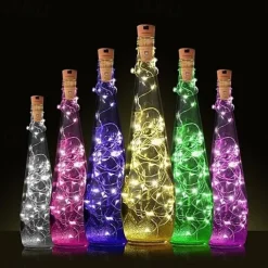 LED Bottle String Lights Cork Shaped Outdoor Wedding Decoration 2M LED Night Starry Light 30pcs 12pcs 10pcs Copper Wire Stopper Wine Bottle Lamp Wedding Party Christmas Decoration